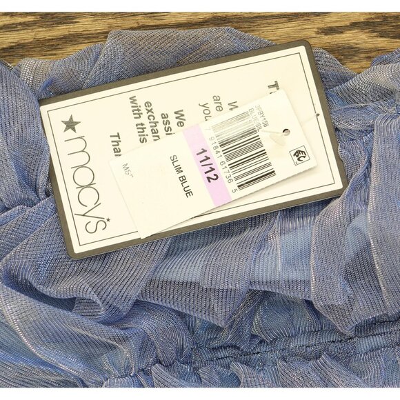 B. Darlin Juniors Lurex Shirred Cut Out Bodycon Mini Dress Blue / Silver 11 / 12 - Picture 4 of 9